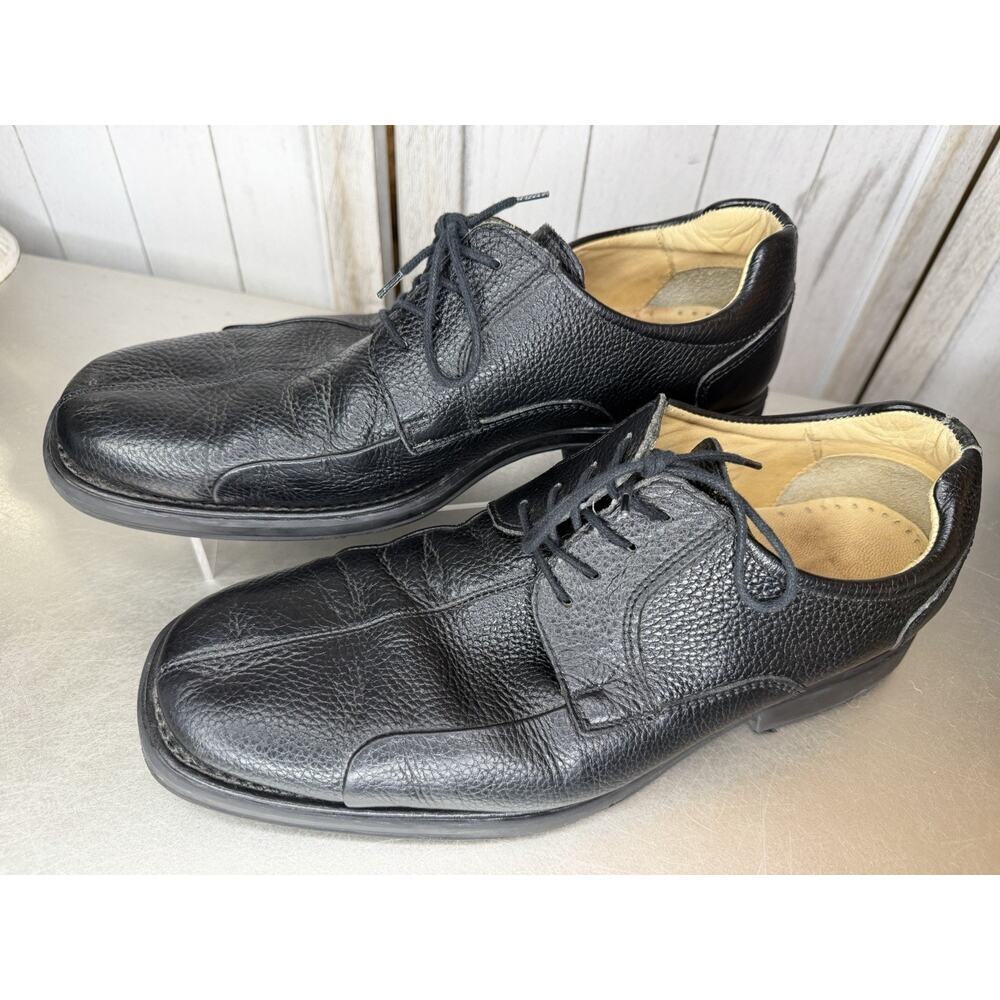 VTG Belvedere Bay Bridge Mens Hand Made Black Leather Tie Dress Shoes Size 11.5